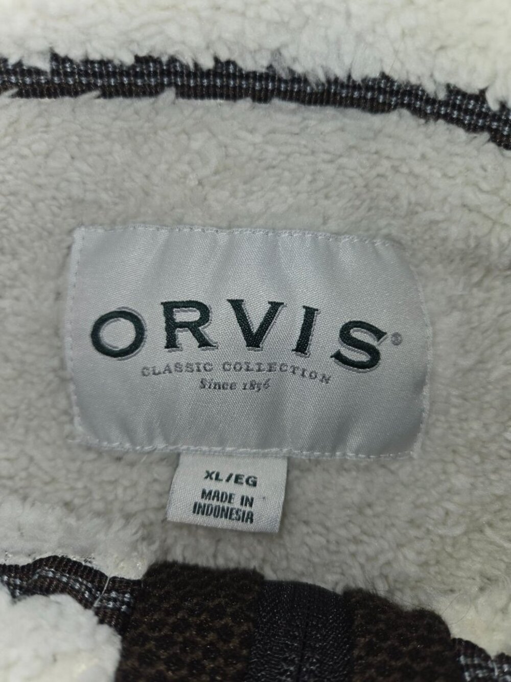 Orvis Mens Brown 1/4 Zip Pullover Sherpa Jacket XL - Picture 5 of 7